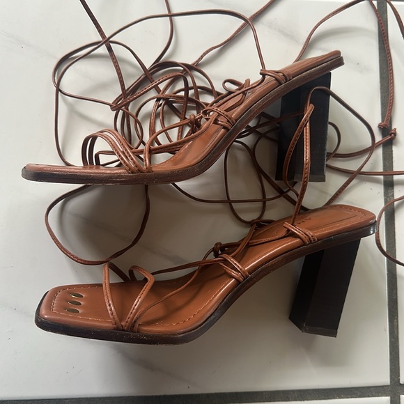 FRAME Le Doheny Strappy Brown Heeled Sandals. Size 7 / EU 37.5. - Picture 9 of 14